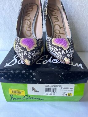 Sam Edelman Hazel Dress Pointed Toe Faux Snakeskin Pumps Size 8.5 M